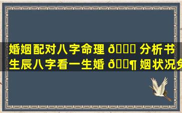 婚姻配对八字命理 🐈 分析书「生辰八字看一生婚 🐶 姻状况免费」